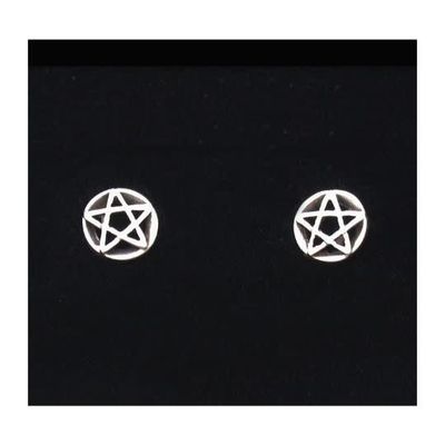 Pentacle Sterling Silver Stud Earrings 6mm