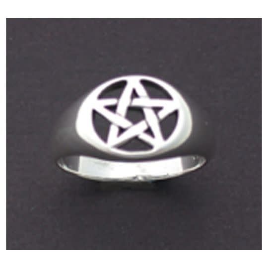 Medium Pentacle Ring Sterling Silver - Size 5