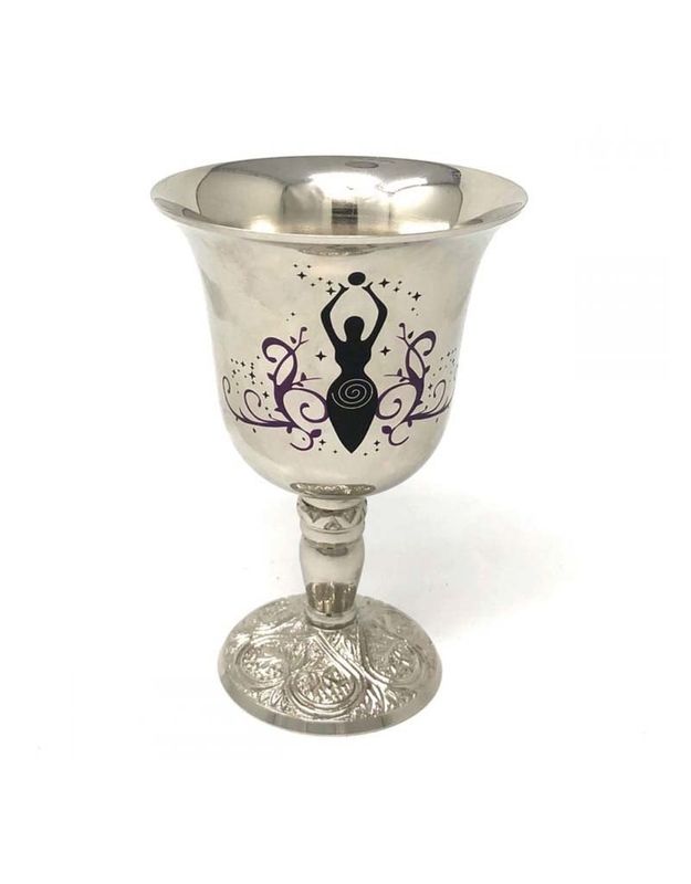 Moon Goddess Chalice Stainless Steel 7&quot;