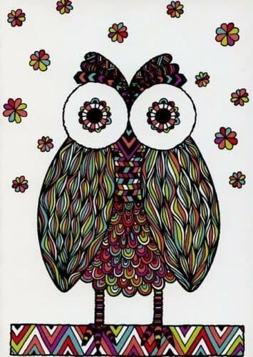 Vibrant Owl - Greeting Card