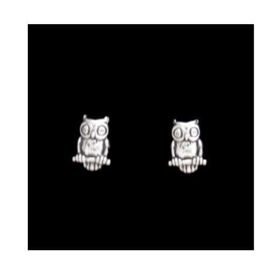 Owl Sterling Silver Stud Earrings