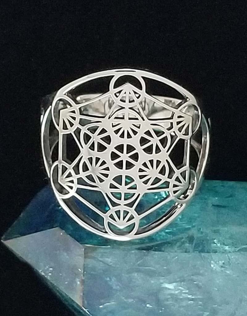 Metatron&#39;s Cube Ring - Size 8 Sterling Silver