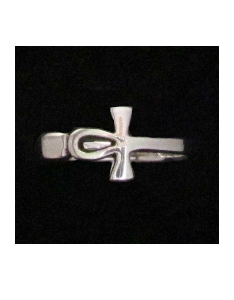 Ankh Wrap Around Ring - Size 5 Sterling Silver