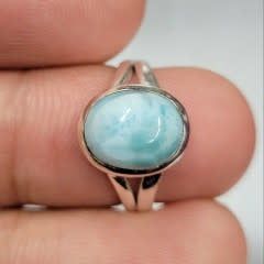 Larimar Ring D - Size 8 Sterling Silver
