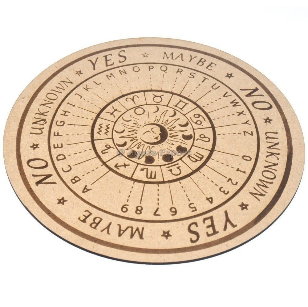 Wooden Zodiac &amp; Moon Phases Pendulum Divination Board 8&quot;
