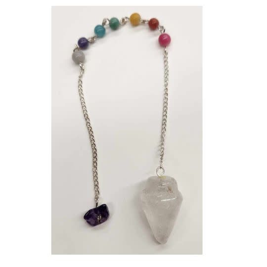 Clear Quartz Chakra and Amethyst Pendulum