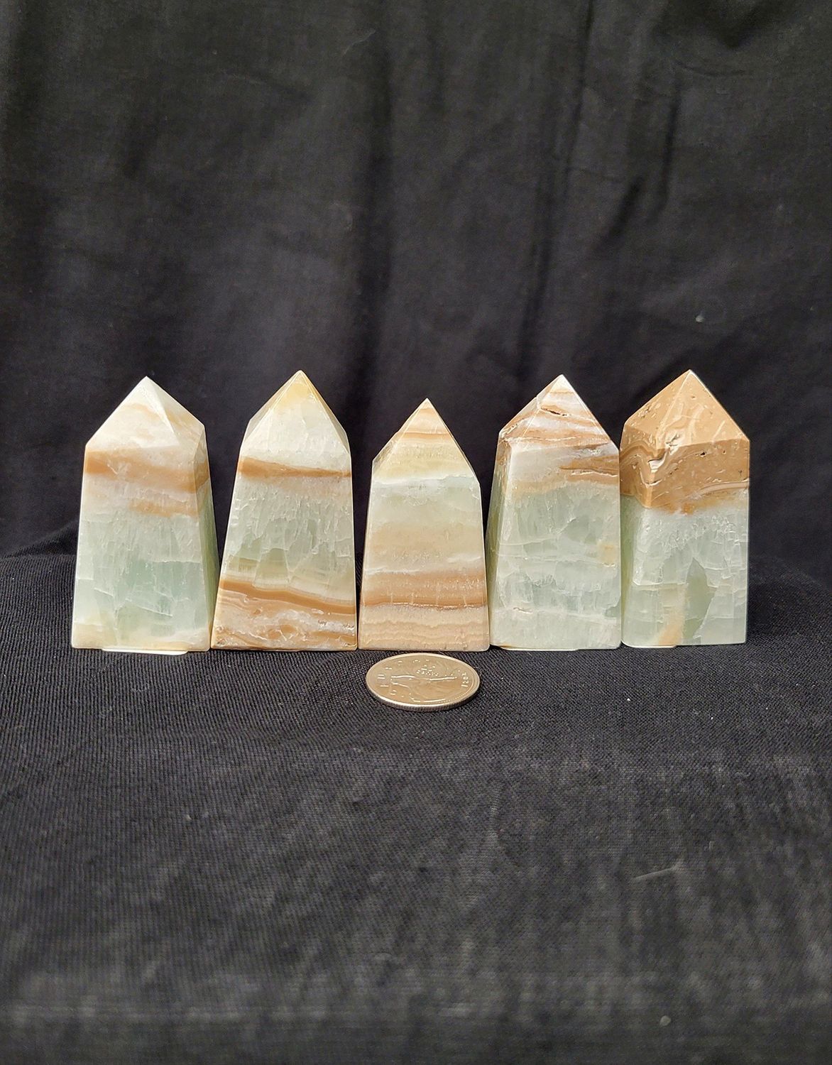 Seafoam Caribbean Blue Calcite Polished Points