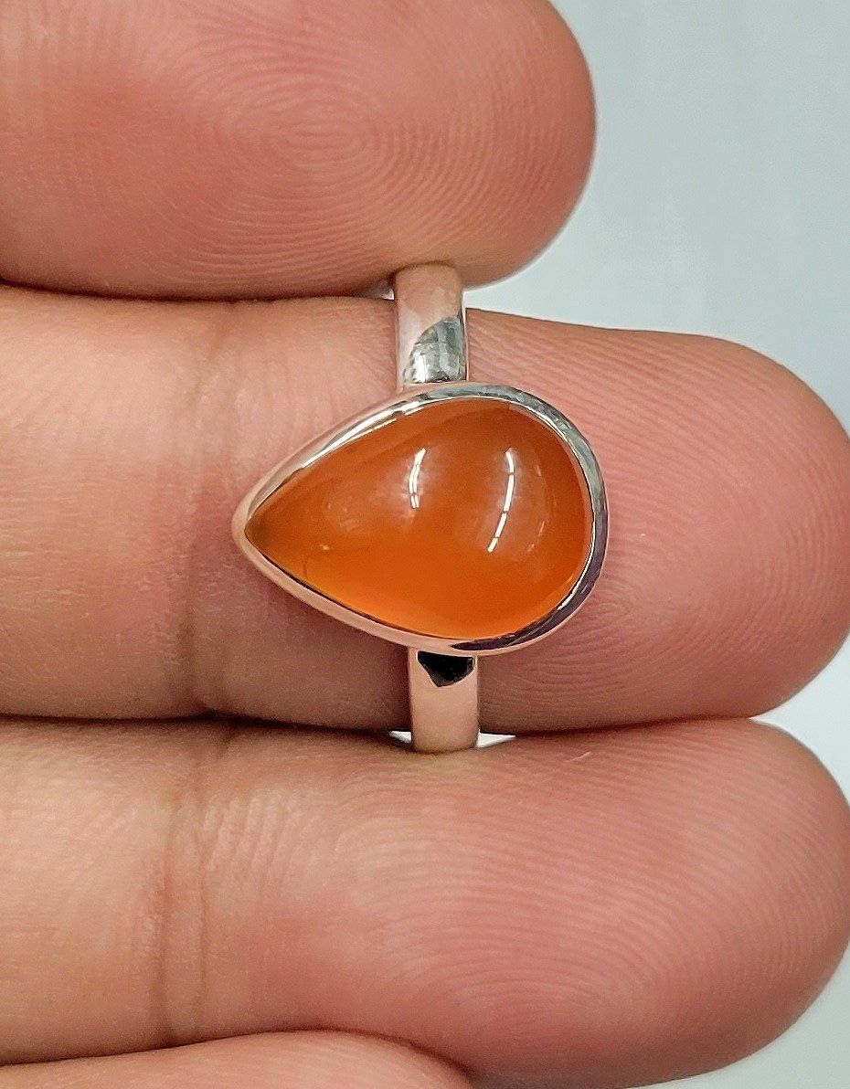 Carnelian Ring C - Size 10 Sterling Silver