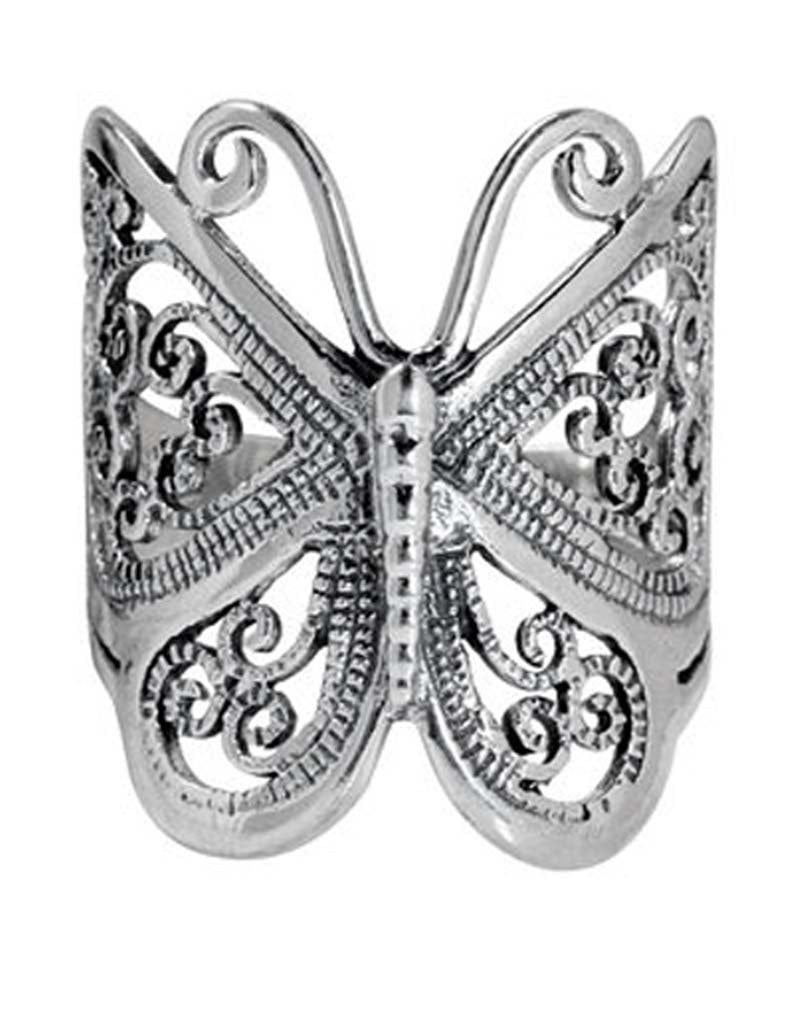 Butterfly Filigree Ring Sterling Silver - Size 7