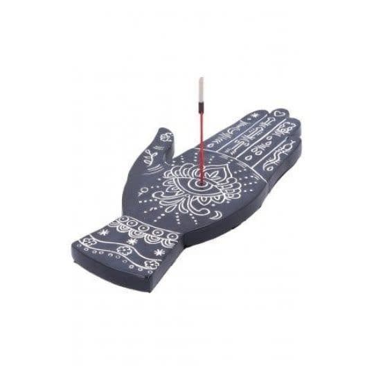 Hamsa Hand Incense Burner Black/White 7.5&quot;