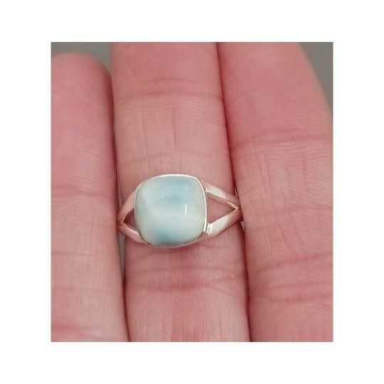 Larimar Ring D - Size 8 Sterling Silver