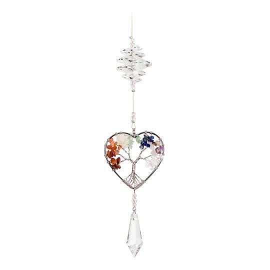 Crystal Art - Wire Tree of Life Suncatcher - Heart Clear