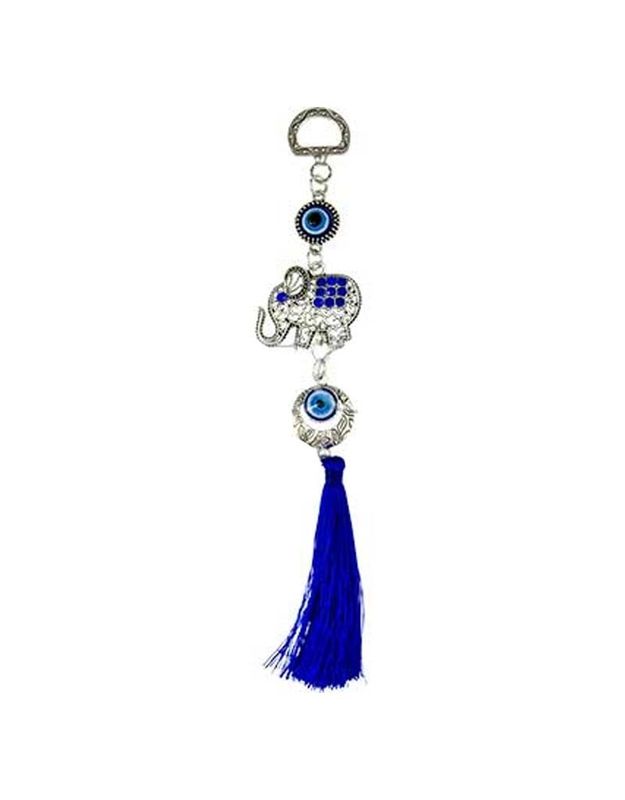 Elephant Evil Eye Talisman w/ Tassel 7&quot;