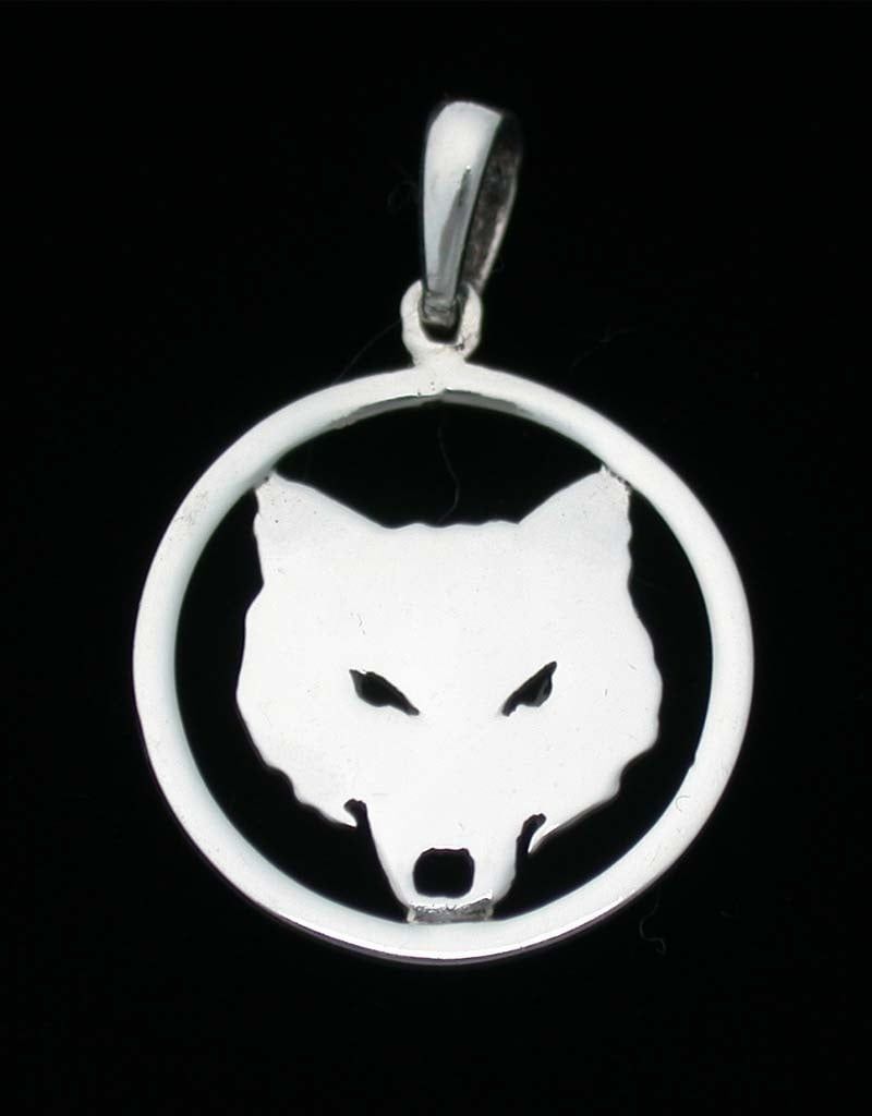 Wolf Face Pendant - Sterling Silver