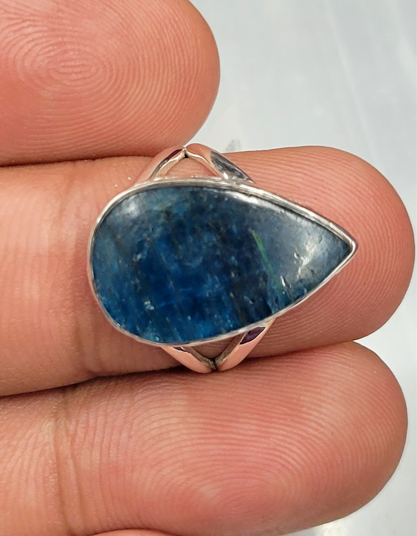 Apatite Ring - Size 7 Sterling Silver