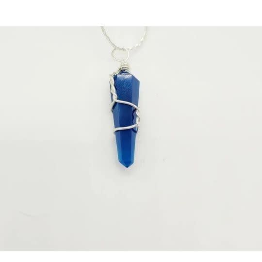 Blue Onyx Wrapped Pendants