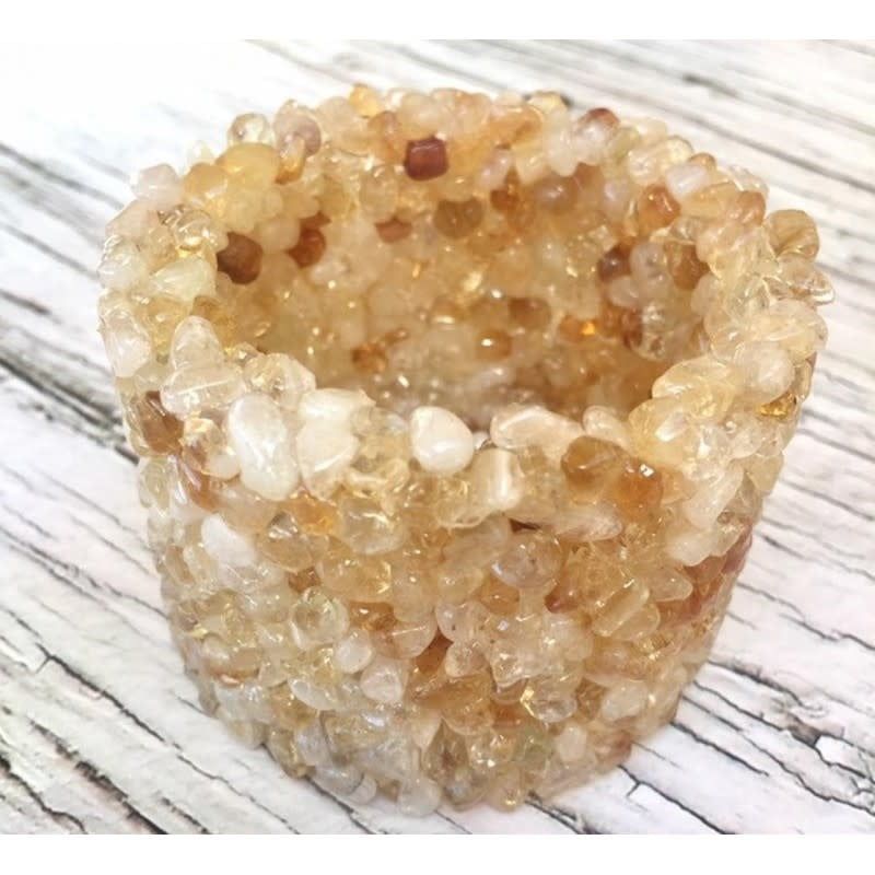 Citrine Chips Candle Holder