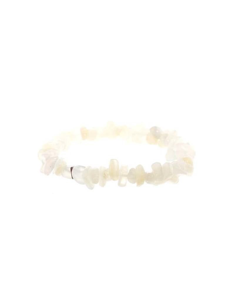 Cream (White) Moonstone Chip Bracelet