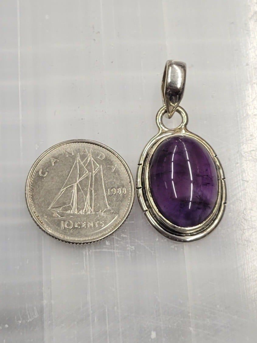 Amethyst Pendant H Sterling Silver