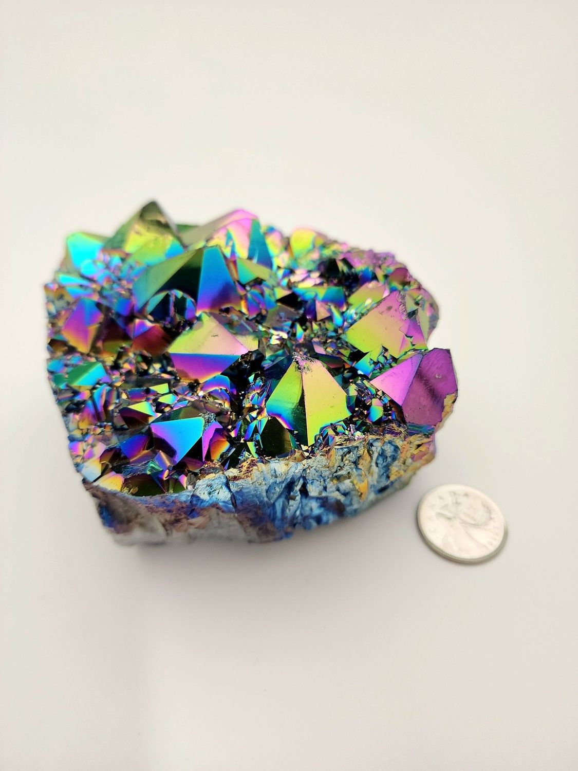 Rainbow Titanium Aura Amethyst Cluster  (Uruguay)