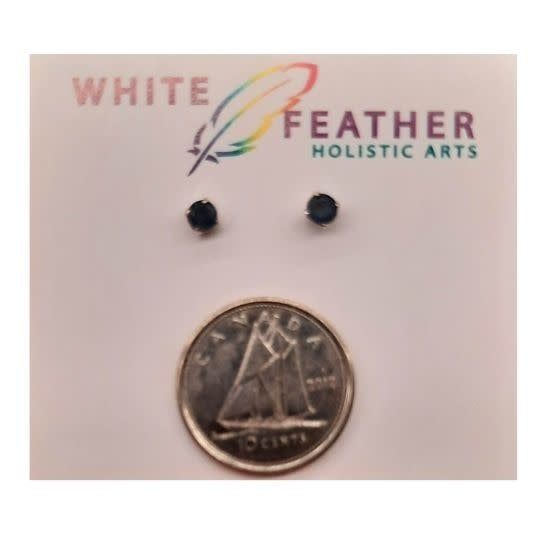 Sapphire 3mm Sterling Silver Stud Earrings