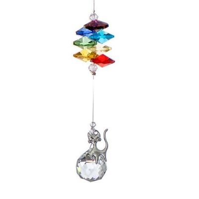 Crystal Art -  Pewter Charm Chakra - Cat