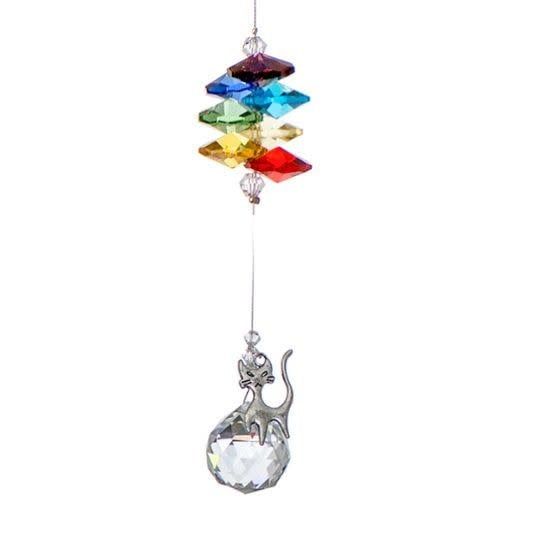 Crystal Art -  Pewter Charm Chakra - Cat