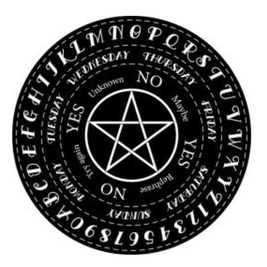 Wooden Pendulum Board with Pentacle Black 10&quot;