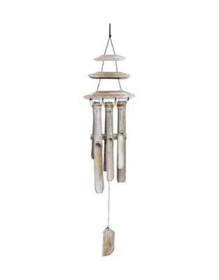 Bamboo Windchime White Washed 31"