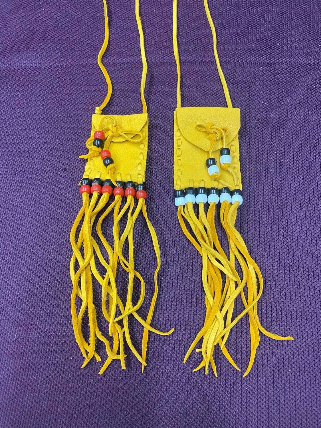 Manitoulin Deerskin Medicine Pouch - 3&quot; with Tassels