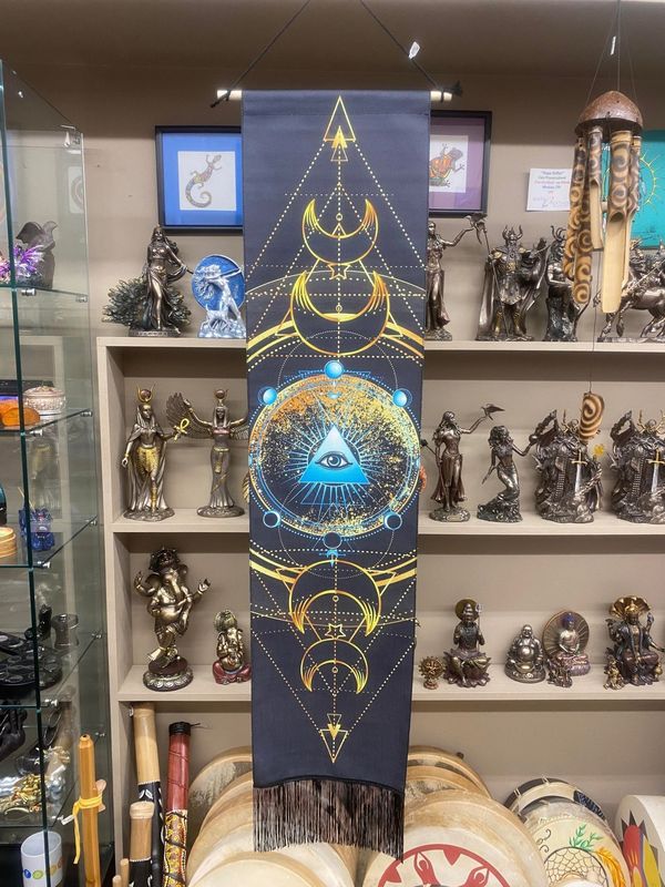 Eye and Moon Phases Long Banner - 12.5&quot; X 51&quot;