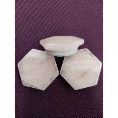 Rose Quartz Hexagon Shaped Phone Holder / Pop Sockets