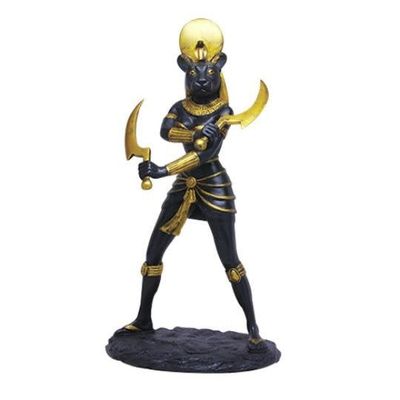 Black and White Sekhmet Statue - 11"H