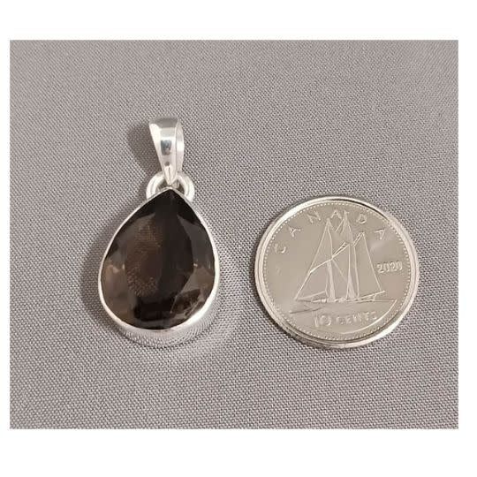 Smoky Quartz Pendant C - Sterling Silver