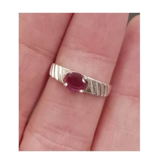 Garnet Ring B - Size 9 Sterling Silver