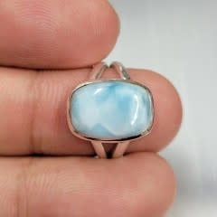 Larimar Ring C - Size 8 Sterling Silver