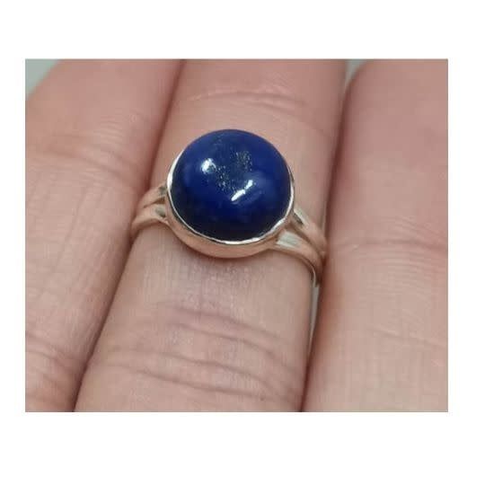 Lapis Lazuli Ring D - Size 7 Sterling Silver