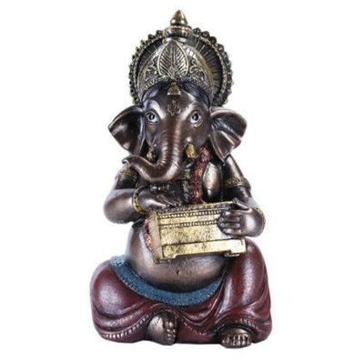 Ganesha Statue with instrument - 4" x 4" x 6 3/4