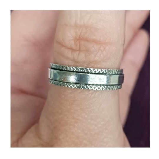 Brush Spinning Ring Sterling Silver Size 11