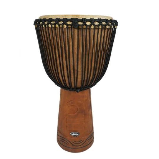 Natural Wood Djembe Drum - Horn of Strength  - 2 Ft tall 12&quot; Head