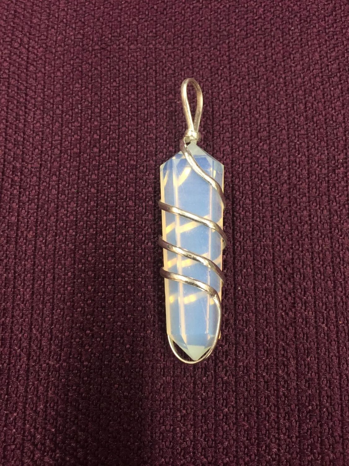 Opalite Spiral Wrapped Pendant