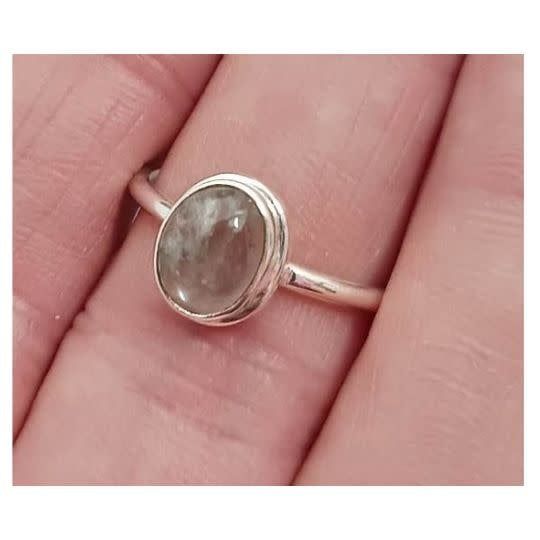 Aquamarine Ring B- Size 8 Sterling Silver