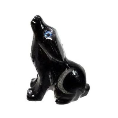 Black Onyx Wolf w/ Moon - 1.5&quot;