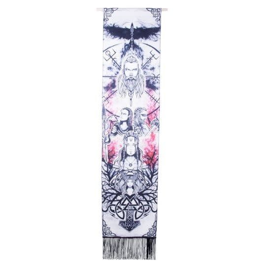 Viking Gods Tapestry Banner with Fringe- 12.5&quot; X 50&quot;
