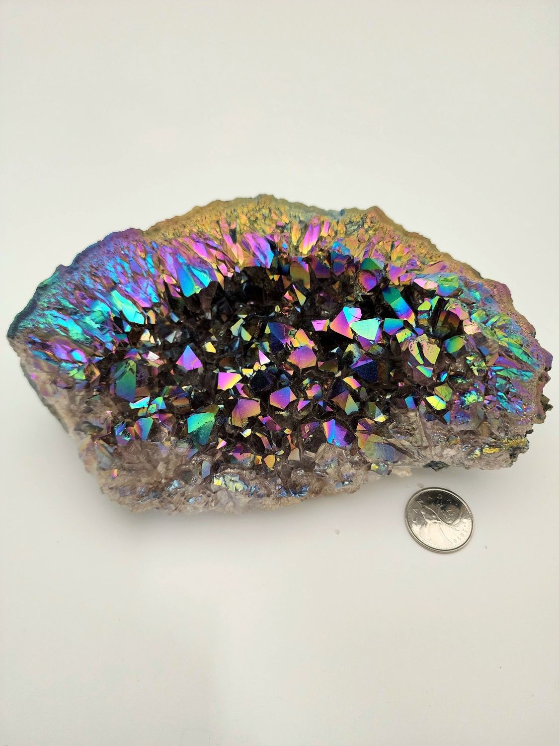 Rainbow Titanium Aura Amethyst Cluster  (Uruguay)