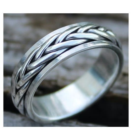 Celtic Braided Spinner / Fidget Ring - Size 10 Sterling Silver