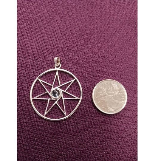 Fairy Star Pendant with Blue Topaz Sterling Silver 1.5&quot;
