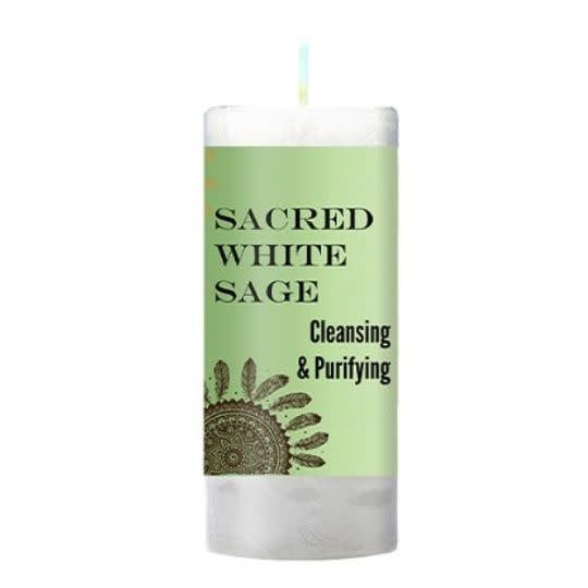 World Magic Sacred White Sage Candle 4.5&quot;