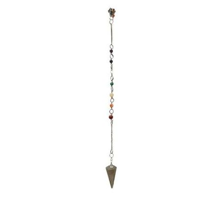 Black &amp; Gold Pyrite Chakra Chip Pendulum