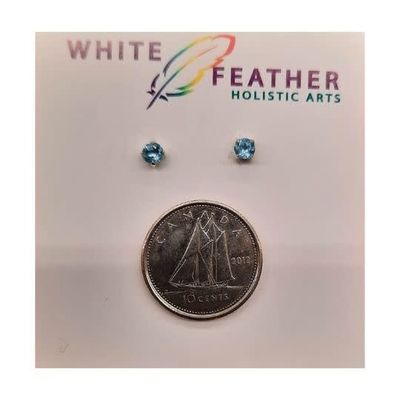Blue Topaz 3mm Sterling Silver Stud Earrings